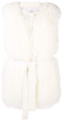 P.A.R.O.S.H. belted fur gilet