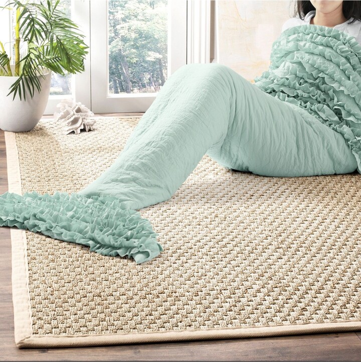 Lush Decor Kids Mermaid Ruffle Mermaid Tail Sherpa Throw