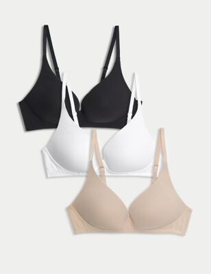 3pk Wired Full Cup T-Shirt Bras A-E