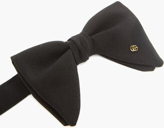 Gucci Gg Silk Bow Tie In Black