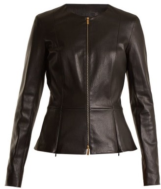The Row Anaste Collarless Leather Jacket - Black