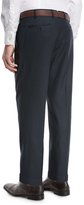 Thumbnail for your product : Zanella Parker Flat-Front Sharkskin Trousers, Navy