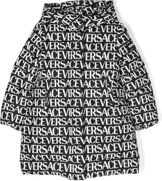 Versace Children Logo-Print Hooded Padded Coat