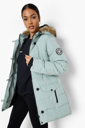 Womens Clothing Jackets Padded and down jackets Pink Boohoo Tall Luxe Mountaineering Faux Fur Parka Coat in Dusky Pink 