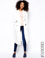 Thumbnail for your product : ASOS Tall TALL Double Breasted Mac - White
