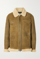 Thumbnail for your product : Tom Ford Shearling-trimmed Suede Jacket - Camel - IT40