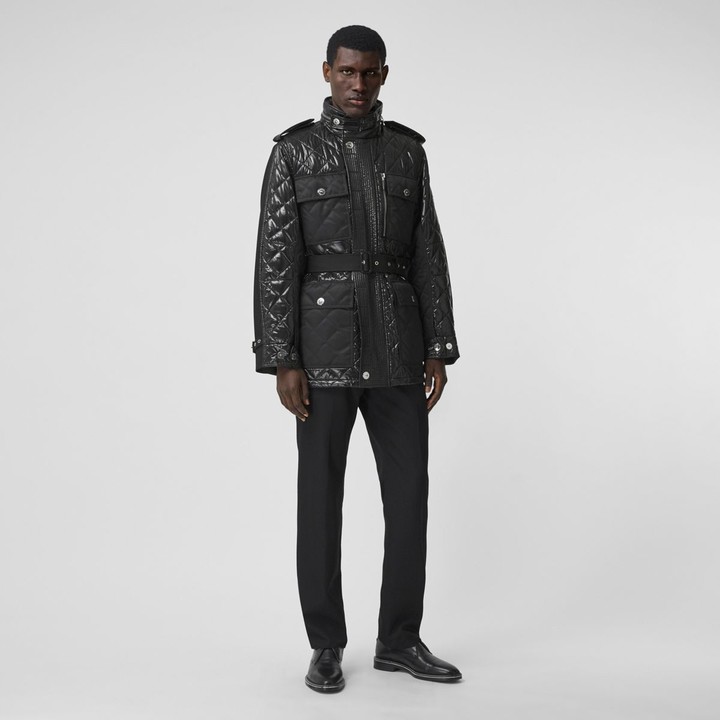 Burberry Packaway Hood Quilted Nylon and Cotton Field Jacket ...