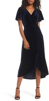 Thumbnail for your product : Chelsea28 Velvet Faux Wrap Midi Dress