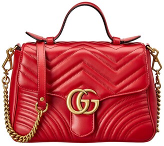 Gg Marmont Leather Top Handle Bag | Shop the world's largest collection of  fashion | ShopStyle