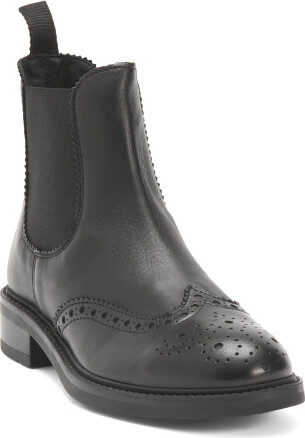 TJMAXX Leather Chelsea Booties With Wind Tip For Women
