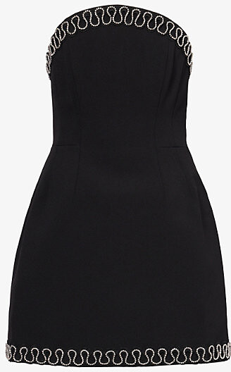 Womens Black Nyx Strapless Bonded-Crepe Mini Dress 10
