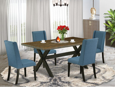 Red Barrel Studio Acacia Solid Wood Dining Set
