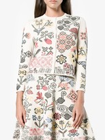 Thumbnail for your product : Alexander McQueen Graphic Floral Intarsia Fitted Cardigan