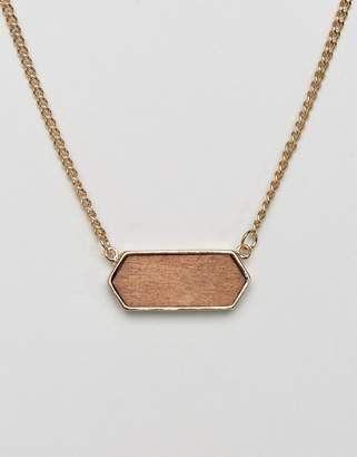 ASOS DesignB London DesignB Stone Pendant Necklace In Gold Exclusive To