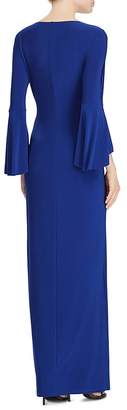 Lauren Ralph Lauren Bell-Sleeve Jersey Gown