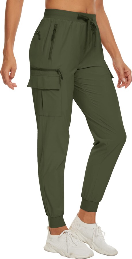 Dark Green Womens Cargo Pants