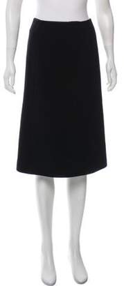 Prada Knee-Length Wool Skirt Black Knee-Length Wool Skirt