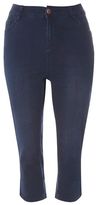 Thumbnail for your product : Evans Indigo Denim Pear Fit Cropped Jeans