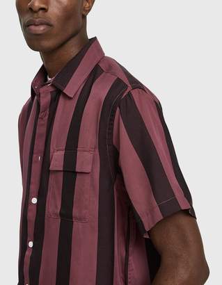 Saturdays NYC Nico Broad Stripe Short Sleeve Shirt