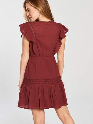 V By Very Petite V by Very Petite Crochet Trim Summer Dress - Rust