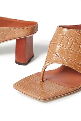 REJINA PYO Lina Croc-effect Leather Sandals