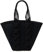 Thumbnail for your product : Rebecca Minkoff Leather-trimmed Macrame Cotton-gabardine Tote