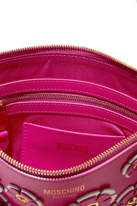 Moschino Floral-appliqued Leather Clutch