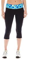 Thumbnail for your product : JCPenney Xersion Fitted Shirred Side-Inset Capris