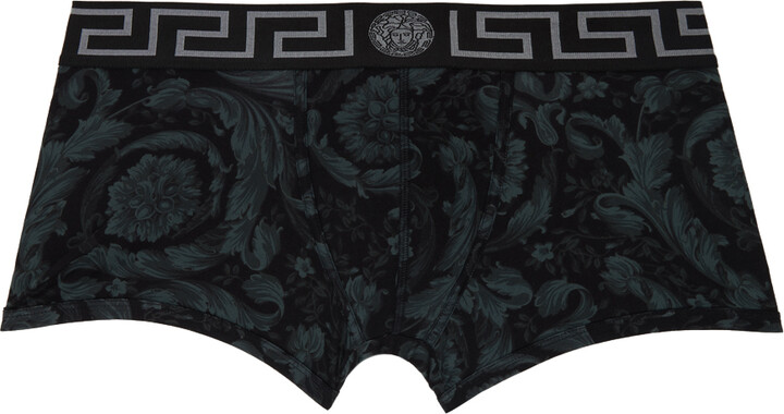Versace Underwear: Gray Greca Border Briefs