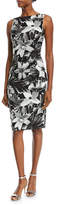 Thumbnail for your product : Michael Kors Collection High-Neck Sleeveless Floral-Print Sheath Cocktail Dress
