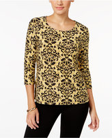 Thumbnail for your product : JM Collection Petite Printed Jacquard Top, Only at Macy's