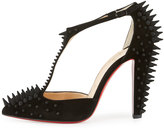 Thumbnail for your product : Christian Louboutin Goldostrap Spike T-Strap Red Sole Pump, Black