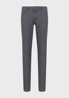 Giorgio Armani Five-pocket, slim-fit, stretch cotton-denim trousers
