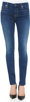 7 For All Mankind Mid-Rise Skinny Jeans, Slim Illusion Luxe Brilliant Blue