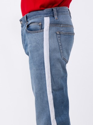 Balmain White Side Band Slim-fit Jeans