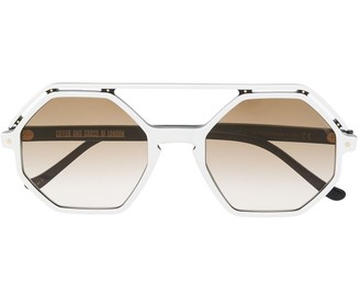 Cutler & Gross Oversized Geometric Frame Sunglasses