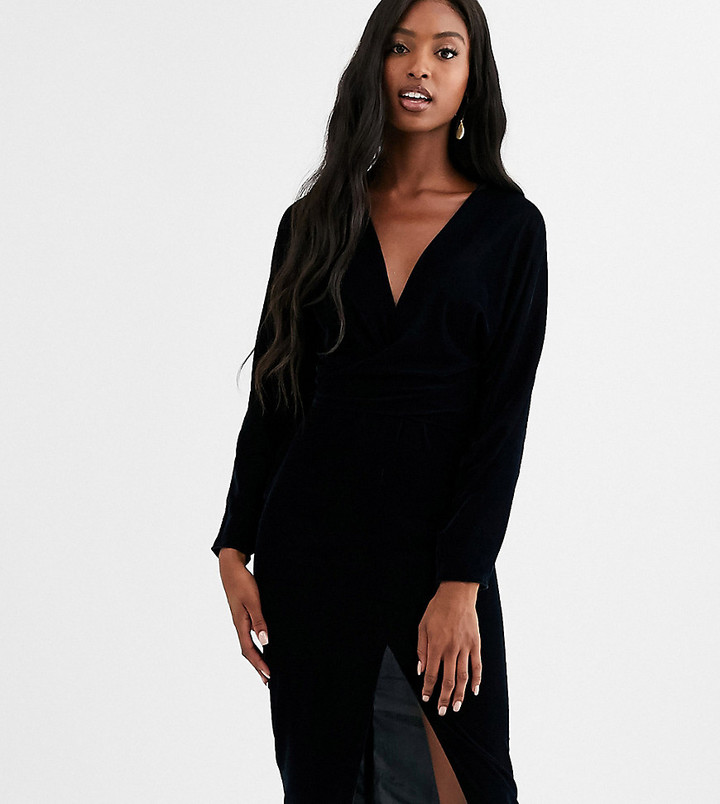 long black velvet dress long sleeve