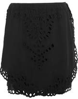 Iro Layered Broderie Anglaise-Trimmed Gauze Mini Skirt