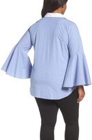 Thumbnail for your product : Vince Camuto Plus Size Women's Bell Sleeve Cotton Shirt