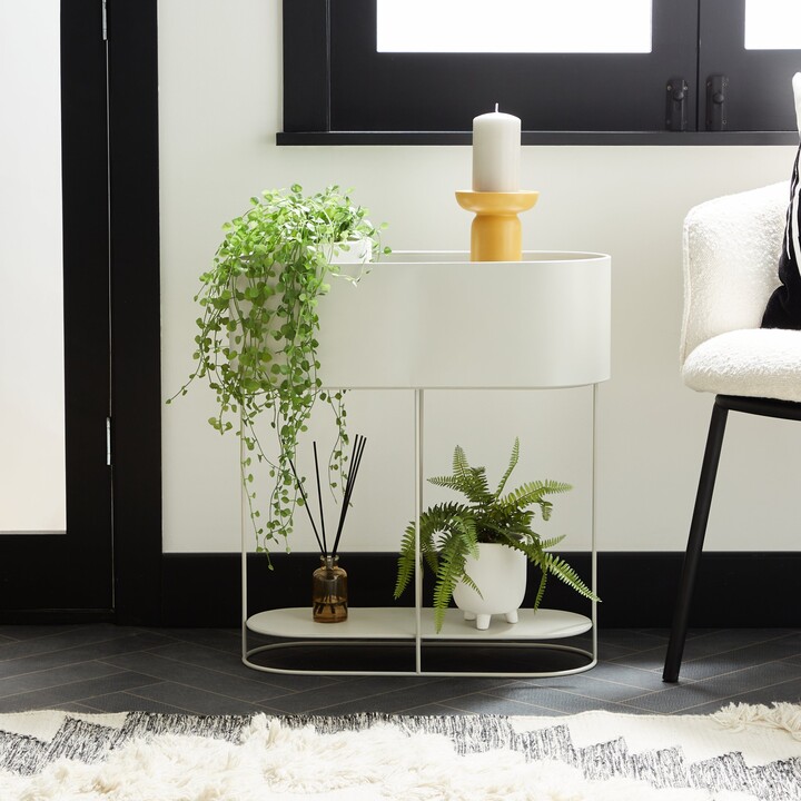 Dunelm Metal Plant Wide Stand 60cm Grey ShopStyle Decor