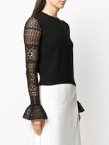 Thumbnail for your product : Alexander McQueen Lace Sleeves Crewneck Jumper