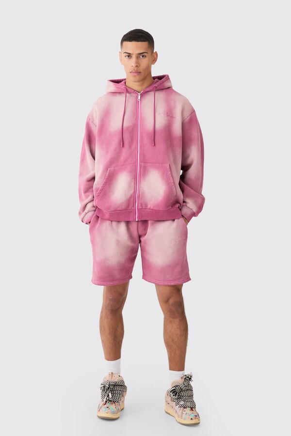 Tracksuit Boohooman Tie Dye Tracksuit Mens Boohoo Mens Pink Man