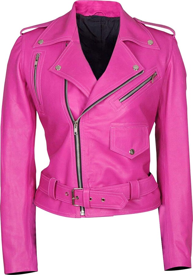cerise cropped jacket