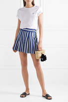 Thumbnail for your product : Alice + Olivia Scarlet Pleated Striped Linen-blend Shorts