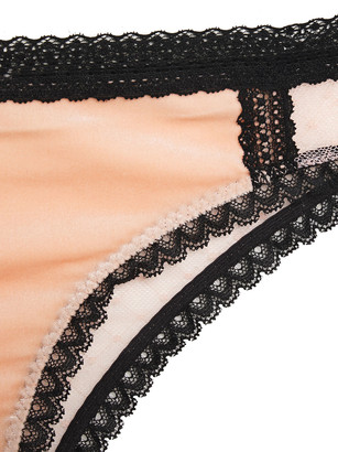 Stella McCartney Ally Indulging Lace-trimmed Stretch-velvet And Point D'esprit Low-rise Briefs