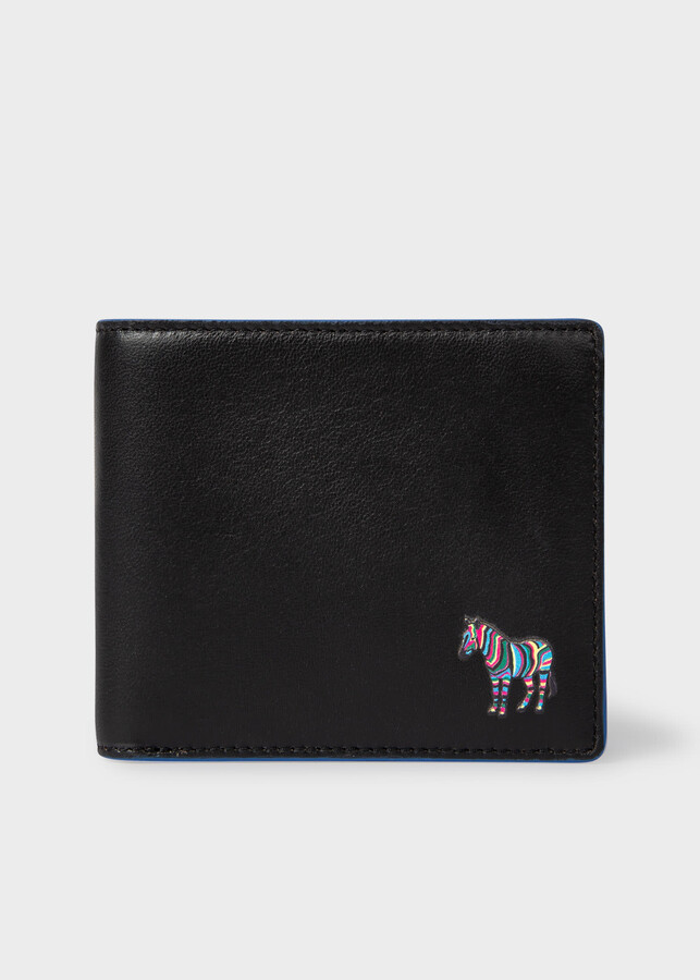Paul Smith Men's Black 'Zebra' Leather Billfold And Coin Wallet 