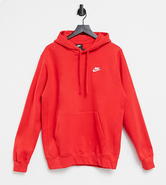 red nike club hoodie