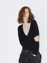 Thumbnail for your product : Raey V-neck Fine-knit Cashmere Sweater - Black