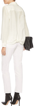 L'Agence Hana Cotton And Silk-Blend Poplin Shirt