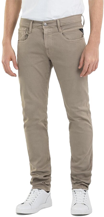 Replay Hyperflex X-Lite Anbass Colour Edition Slim Fit Jeans - Sand -  ShopStyle